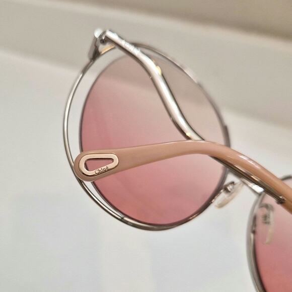 Authentic Chloe CE153S Gold Metal Pierced Round Gradient Sunglasses Case Italy main image 10